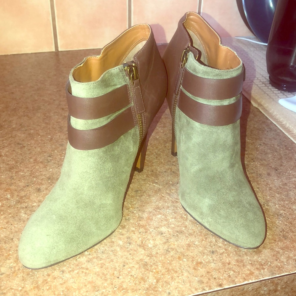 Olive Green Nine West Ankle Bootie